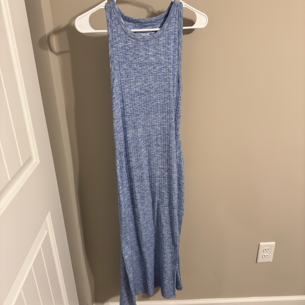 Aerie Women’s Dress Size Medium New with Tags. Blue Midi open back